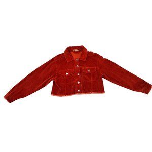 Tularosa MAX Rust Orange Corduroy Cropped L/S Snap Front Jacket Sz S